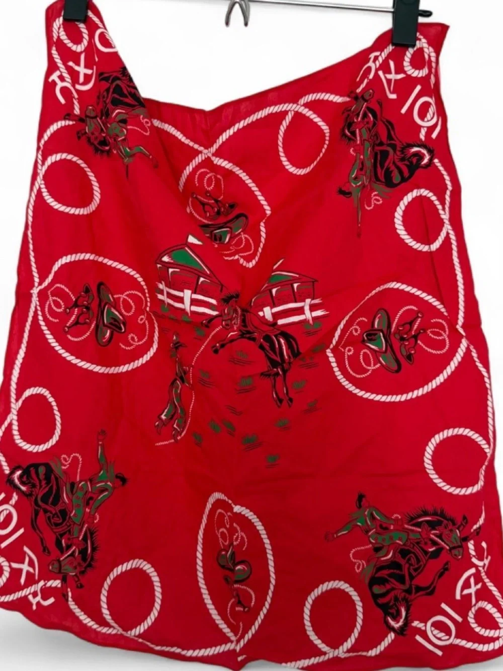 🆓 Western Rodeo Print Bandana Scarf in Red